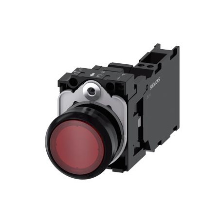 3SU1103-0AB20-3FA0 - 3SU1103-0AB20-3FA0 SIEMENS Illuminated pushbutton, 22 mm, round, plastic, red, pushbutton, flat, momentary c..