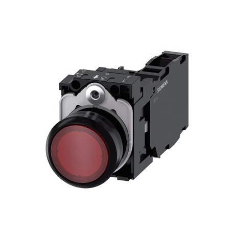 3SU1106-0AB20-1FA0 - 3SU1106-0AB20-1FA0 SIEMENS Illuminated pushbutton, 22 mm, round, plastic, red, pushbutton, flat, momentary c..