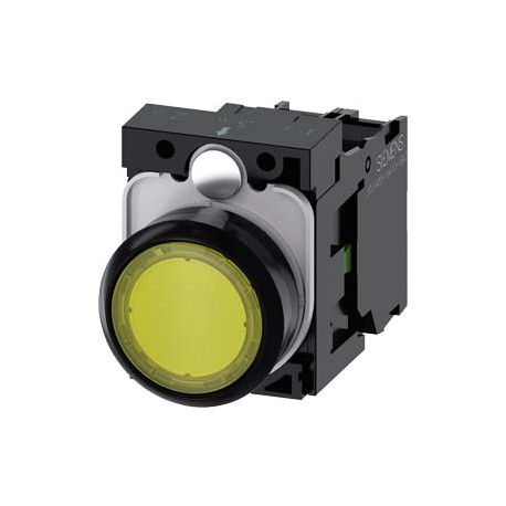3SU1106-0AB30-1BA0 - 3SU1106-0AB30-1BA0 SIEMENS Illuminated pushbutton, 22 mm, round, plastic, yellow, pushbutton, flat, momentar..