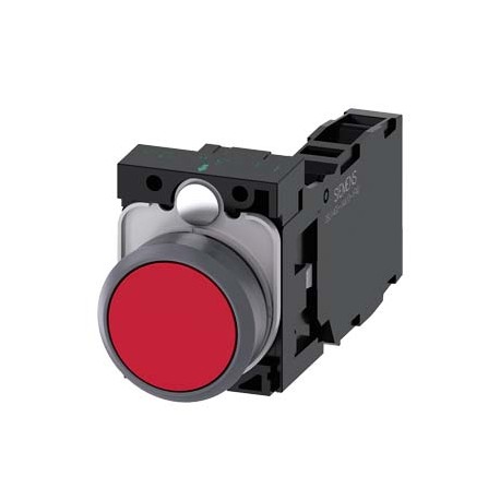 3SU1130-0AB20-1FA0 - 3SU1130-0AB20-1FA0 SIEMENS Pushbutton, 22 mm, round, plastic with metal front ring, red, pushbutton, flat, m..