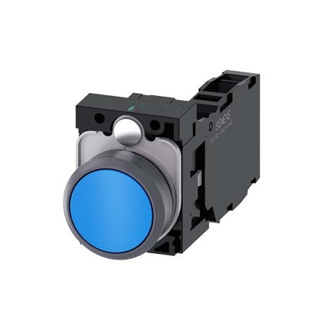 3SU1130-0AB50-1FA0 - 3SU1130-0AB50-1FA0 SIEMENS Pushbutton, 22 mm, round, plastic with metal front ring, blue, pushbutton, flat, ..