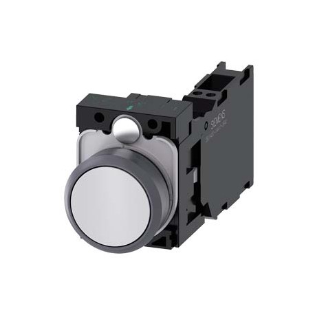 3SU1130-0AB60-3FA0 - 3SU1130-0AB60-3FA0 SIEMENS Pushbutton, 22 mm, round, plastic with metal front ring, white, pushbutton, flat,..