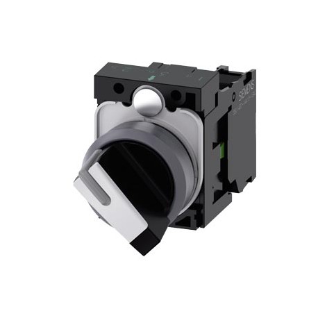 3SU1130-2BF60-1BA0 - 3SU1130-2BF60-1BA0 SIEMENS Selector switch, illuminable, 22 mm, round, plastic with metal front ring, white,..