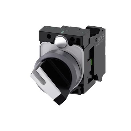 3SU1130-2BF60-3BA0 - 3SU1130-2BF60-3BA0 SIEMENS Selector switch, illuminable, 22 mm, round, plastic with metal front ring, white,..