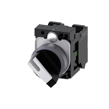 3SU1130-2BF60-3MA0 - 3SU1130-2BF60-3MA0 SIEMENS Selector switch, illuminable, 22 mm, round, plastic with metal front ring, white,..