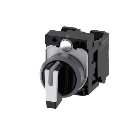 3SU1130-2BM60-3NA0 - 3SU1130-2BM60-3NA0 SIEMENS Selector switch, illuminable, 22 mm, round, plastic with metal front ring, white,..