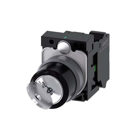 3SU1130-4BF11-3BA0 - 3SU1130-4BF11-3BA0 SIEMENS RONIS key-operated switch, 22 mm, round, plastic with metal front ring, lock numb..