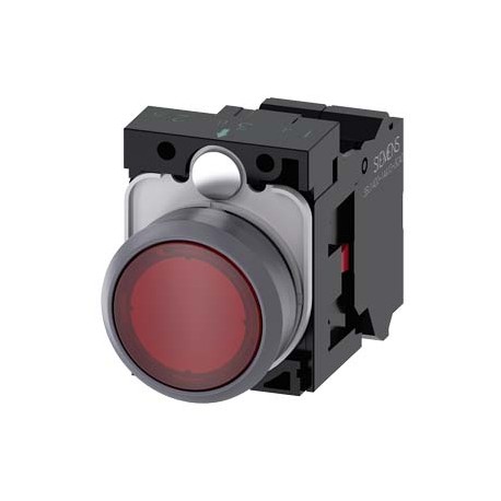 3SU1132-0AB20-3CA0 - 3SU1132-0AB20-3CA0 SIEMENS Illuminated pushbutton, 22 mm, round, plastic with metal front ring, red, pushbut..