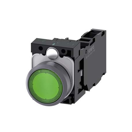 3SU1132-0AB40-1FA0 - 3SU1132-0AB40-1FA0 SIEMENS Illuminated pushbutton, 22 mm, round, plastic with metal front ring, green, pushb..