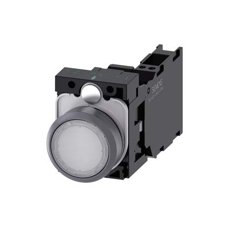 3SU1132-0AB60-3FA0 - 3SU1132-0AB60-3FA0 SIEMENS Illuminated pushbutton, 22 mm, round, plastic with metal front ring, white, pushb..