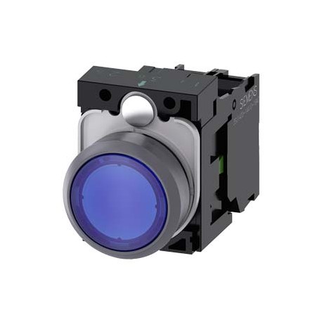 3SU1136-0AB50-1BA0 - 3SU1136-0AB50-1BA0 SIEMENS Illuminated pushbutton, 22 mm, round, plastic with metal front ring, blue, pushbu..
