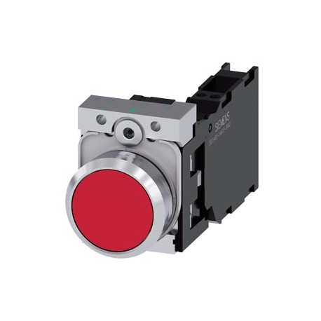 3SU1150-0AB20-3FA0 - 3SU1150-0AB20-3FA0 SIEMENS Pushbutton, 22 mm, round, metal, shiny, red, pushbutton, flat, momentary contact ..