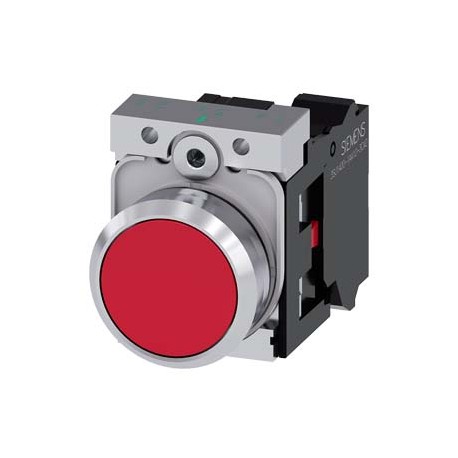 3SU1150-0AB20-3CA0 - 3SU1150-0AB20-3CA0 SIEMENS Pushbutton, 22 mm, round, metal, shiny, red, pushbutton, flat, momentary contact ..