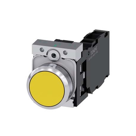 3SU1150-0AB30-1FA0 - 3SU1150-0AB30-1FA0 SIEMENS Pushbutton, 22 mm, round, metal, shiny, yellow, pushbutton, flat, momentary conta..