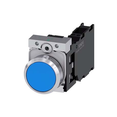 3SU1150-0AB50-3FA0 - 3SU1150-0AB50-3FA0 SIEMENS Pushbutton, 22 mm, round, metal, shiny, blue, pushbutton, flat, momentary contact..