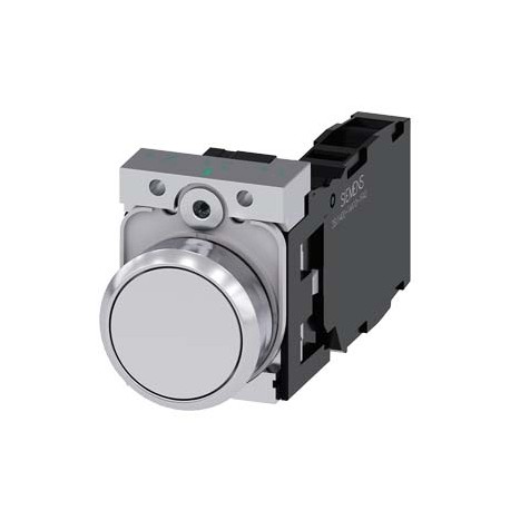 3SU1150-0AB60-1FA0 - 3SU1150-0AB60-1FA0 SIEMENS Pushbutton, 22 mm, round, metal, shiny, white, pushbutton, flat, momentary contac..