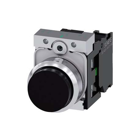 3SU1150-0BB10-1BA0 - 3SU1150-0BB10-1BA0 SIEMENS Pushbutton, 22 mm, round, metal, shiny, black, pushbutton, raised, momentary cont..