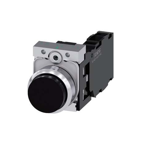 3SU1150-0BB10-1FA0 - 3SU1150-0BB10-1FA0 SIEMENS Pushbutton, 22 mm, round, metal, shiny, black, pushbutton, raised, momentary cont..
