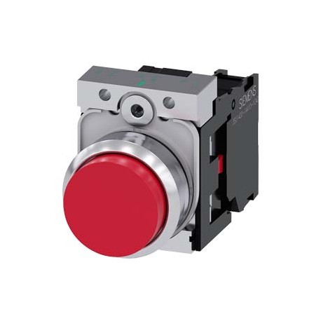 3SU1150-0BB20-1CA0 - 3SU1150-0BB20-1CA0 SIEMENS Pushbutton, 22 mm, round, metal, shiny, red, pushbutton, raised, momentary contac..