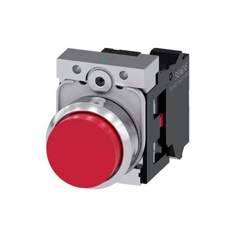 3SU1150-0BB20-3CA0 - 3SU1150-0BB20-3CA0 SIEMENS Pushbutton, 22 mm, round, metal, shiny, red, pushbutton, raised, momentary contac..