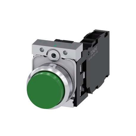 3SU1150-0BB40-1FA0 - 3SU1150-0BB40-1FA0 SIEMENS Pushbutton, 22 mm, round, metal, shiny, green, pushbutton, raised, momentary cont..