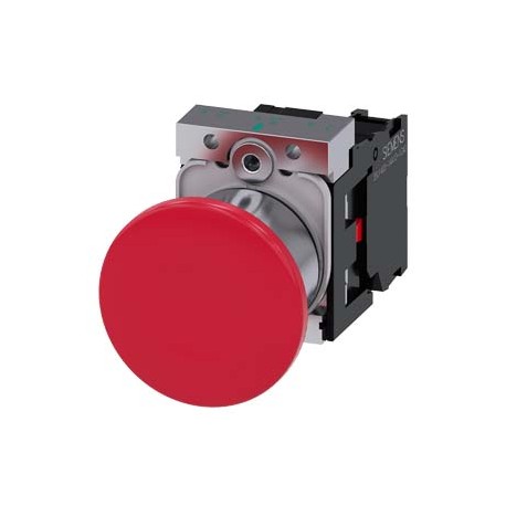3SU1150-1BA20-1CA0 - 3SU1150-1BA20-1CA0 SIEMENS Mushroom pushbutton, 22 mm, round, metal, shiny, red, 40 mm, latching, pull-to-un..