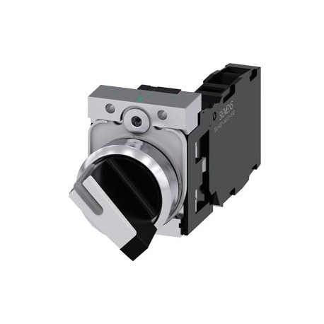 3SU1150-2BF60-1FA0 - 3SU1150-2BF60-1FA0 SIEMENS Selector switch, illuminable, 22 mm, round, metal, shiny, white, selector switch,..