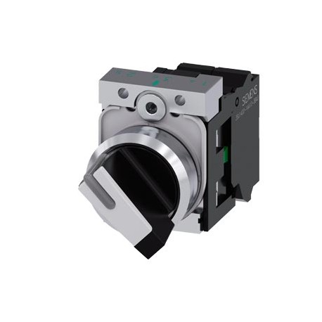 3SU1150-2BF60-3MA0 - 3SU1150-2BF60-3MA0 SIEMENS Selector switch, illuminable, 22 mm, round, metal, shiny, white, selector switch,..