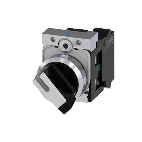 3SU1150-2BF60-3BA0 - 3SU1150-2BF60-3BA0 SIEMENS Selector switch, illuminable, 22 mm, round, metal, shiny, white, selector switch,..