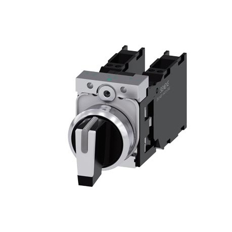 3SU1150-2BL60-3LA0 - 3SU1150-2BL60-3LA0 SIEMENS Selector switch, illuminable, 22 mm, round, metal, shiny, white, selector switch,..
