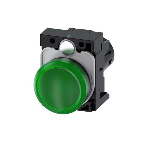 3SU1201-6AF40-1AA0 - 3SU1201-6AF40-1AA0 SIEMENS Indicator lights, compact, 22 mm, round, plastic, green, lens, smooth, with holde..