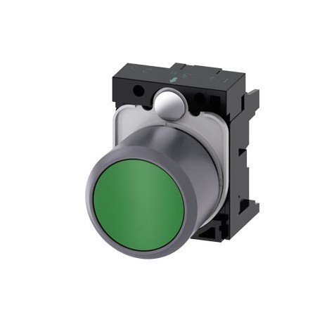 3SU1230-0EB40-0AA0 - 3SU1230-0EB40-0AA0 SIEMENS Pushbutton, compact, with extended stroke (12 mm), 22 mm, round, plastic with met..