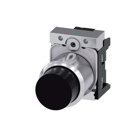 3SU1250-0FB10-0AA0 - 3SU1250-0FB10-0AA0 SIEMENS Pushbutton, compact, with extended stroke (12 mm), 22 mm, round, metal, black, pu..