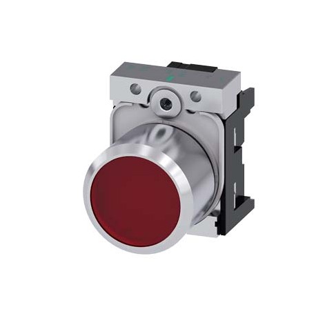 3SU1251-0EB20-0AA0 - 3SU1251-0EB20-0AA0 SIEMENS Pushbutton, compact, with extended stroke (12 mm), 22 mm, round, metal, red trans..