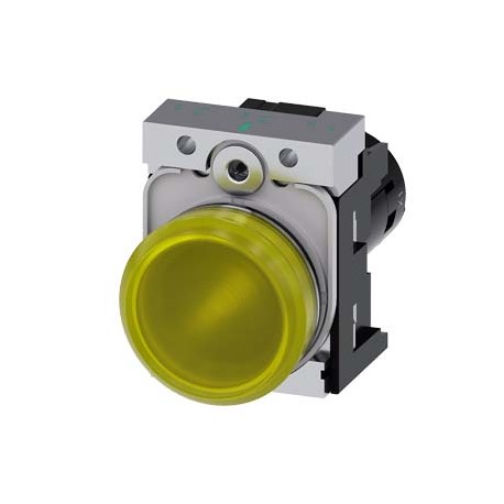 3SU1251-6AB30-1AA0 - 3SU1251-6AB30-1AA0 SIEMENS Indicator lights, compact, 22 mm, round, metal, yellow, lens, smooth, with holder..