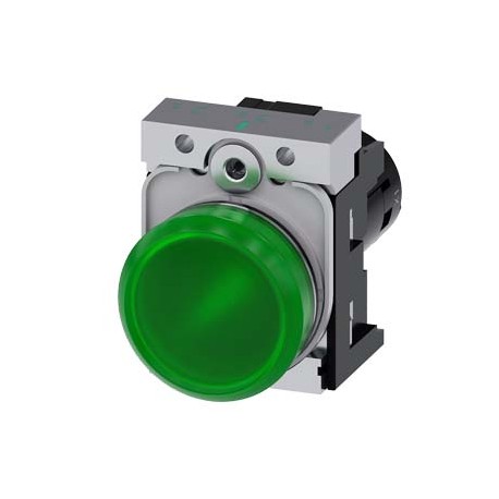 3SU1251-6AB40-1AA0 - 3SU1251-6AB40-1AA0 SIEMENS Indicator lights, compact, 22 mm, round, metal, green, lens, smooth, with holder,..