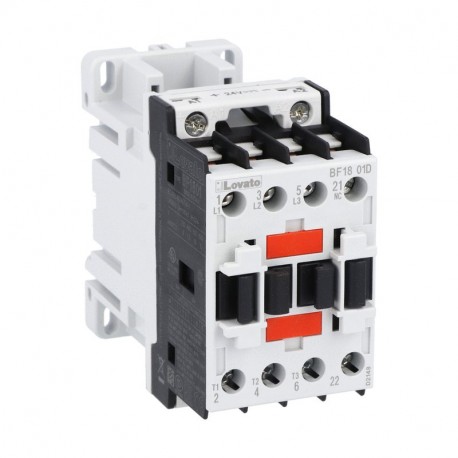 BF1801D024 - BF1801D024 LOVATO THREE-POLE CONTACTOR, IEC OPERATING CURRENT IE (AC3) 18A, DC COIL, 24VDC, 1NC AUXILIARY CO..