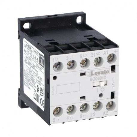 11BG0601D060 - 11BG0601D060 BG0601D060 LOVATO THREE-POLE CONTACTOR, IEC OPERATING CURRENT IE (AC3) 6A, DC COIL, 60VDC, 1NC ..