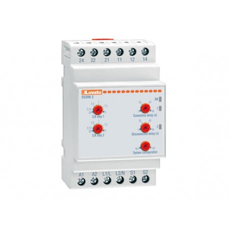 DCRM2 - DCRM2 LOVATO REATIVE CURRENT CONTROLLER RELAY, DCRM SERIES. SINGLE AND THREE-PHASE LOW-VOLTAGE SYSTEM, 2 STE..