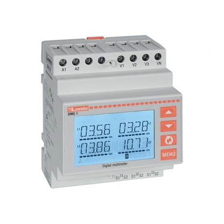 DMG100 - DMG100 LOVATO MODULAR LCD MULTIMETER, NON EXPANDABLE, BACKLIGHT LCD ICON DISPLAY, AUXILIARY SUPPLY 100-240VA..
