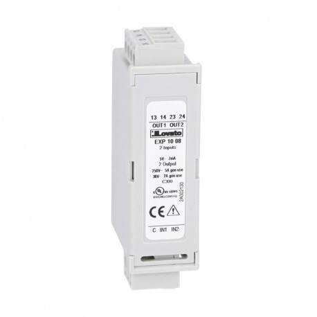 EXP1008 - EXP1008 LOVATO EXPANSION MODULE EXP SERIES FOR FLUSH-MOUNT PRODUCTS, 2 OPTO-ISOLATED DIGITAL INPUTS AND 2 RE..