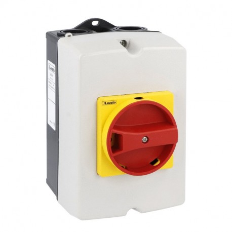 GAZ032T4 - GAZ032T4 LOVATO IEC/EN TYPE IP65 NON-METALLIC ENCLOSURE SWITCH DISCONNECTOR, FOUR POLE. WITH ROTATING RED/YE..