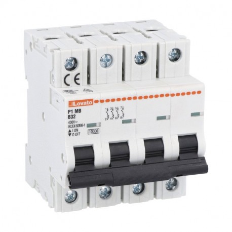 P1MB4PB04 - P1MB4PB04 LOVATO MINIATURE CIRCUIT BREAKER, 4P 10KA. 4 MODULES, CHARACTERISTIC B, 4A