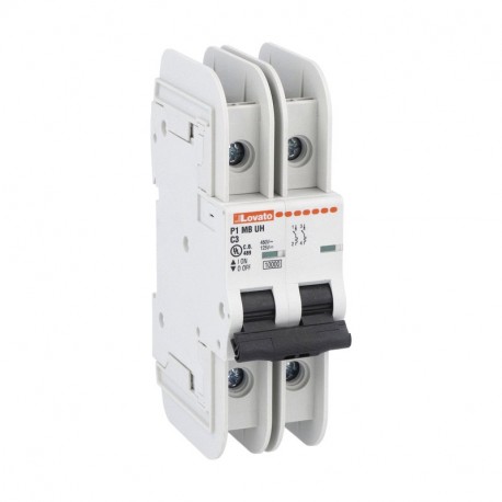 P1MBUH2PC25 - P1MBUH2PC25 LOVATO MINIATURE CIRCUIT BREAKER, 1P 10KA. 2 MODULES, CHARACTERISTIC C, 25A