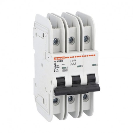 P1MBUH3PC15 - P1MBUH3PC15 LOVATO MINIATURE CIRCUIT BREAKER, 1P 10KA. 3 MODULES, CHARACTERISTIC C, 15A