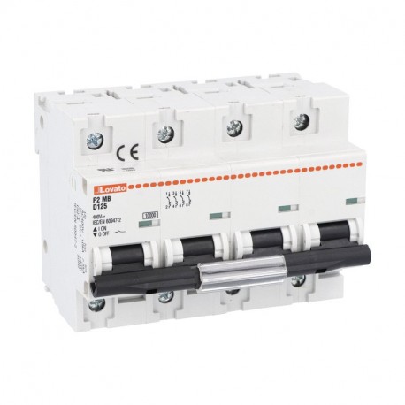 P2MB4PD125 - P2MB4PD125 LOVATO MINIATURE CIRCUIT BREAKER, 1P, 2P, 3P AND 4P 10KA, CHARACTERISTIC D, 125A