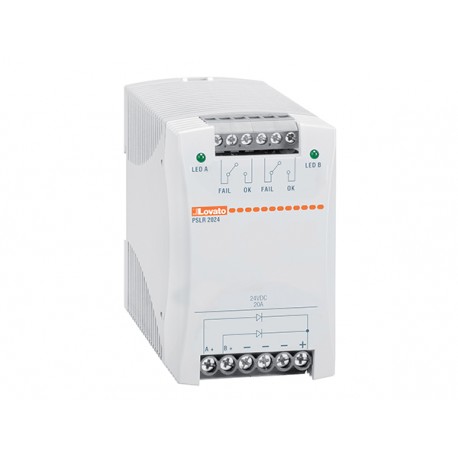 PSLR2024 - PSLR2024 LOVATO DIN RAIL REDUNDANCY MODULE, 24VDC, 20A