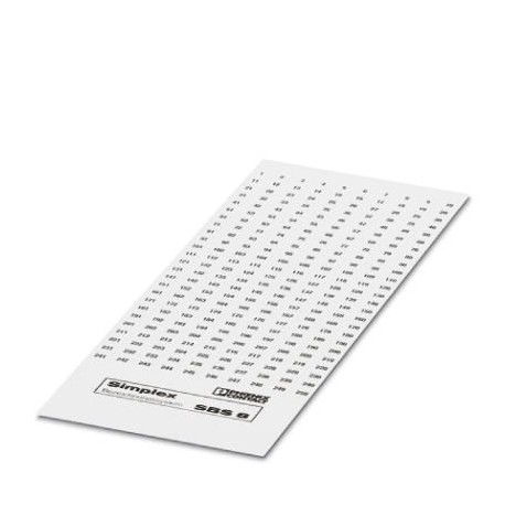 SBS 8: 1- 500 - SBS 8: 1- 500 1007332 PHOENIX CONTACT Marker for terminal blocks, Card, white, Labeled, Labeling, longitudin..