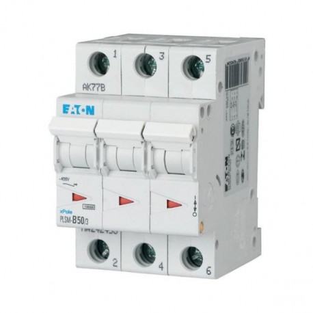 PLSM-C50/3-MW - PLSM-C50/3-MW 242479 Y7-242479 EATON ELECTRIC Over current switch, 50A, 3p, type C characteristic