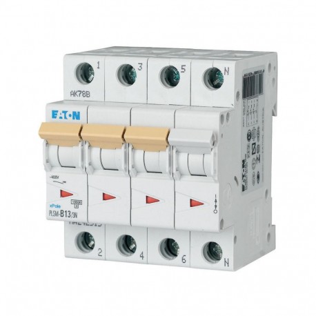 PLSM-B13/3N-MW - PLSM-B13/3N-MW 242515 Y7-242515 EATON ELECTRIC Over current switch, 13A, 3pole+N, type B characteristic